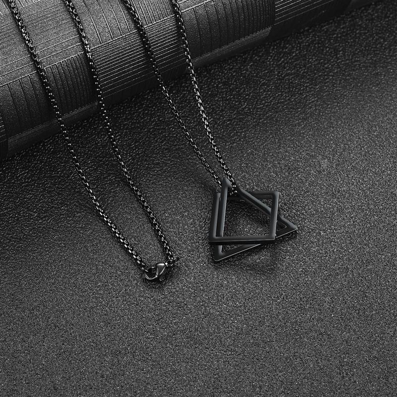 Geometric Men Pendant Necklace Classic 316L Stainless Steel Chain Necklace For Man Male Punk Jewelry Party