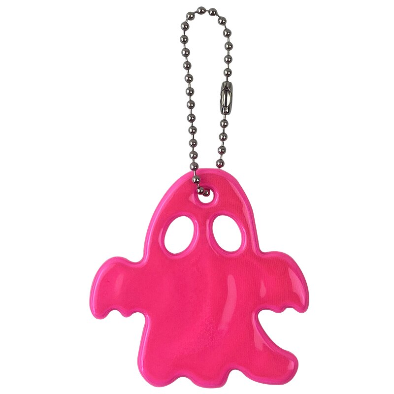10 pcs Halloween Little Ghost Reflective Keychain Bag Pendant Accessories High Visibility Keyrings For Safety Use: 10pcs Pink