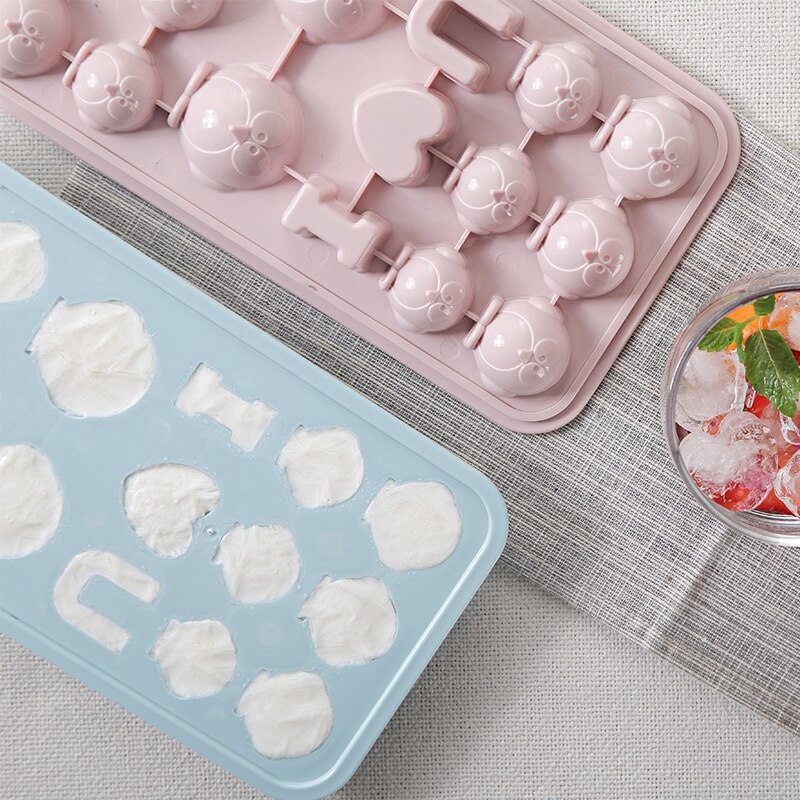 Penguin Modeling Food Grade Ice Model DIY Homemade Transparent Cover with Bottom Box Fun Ice Lattice 17