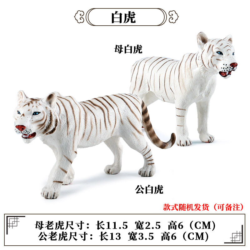 2 Stuks Wild Jungle Zoo Animal Model Actiefiguren Leeuw Tige Rhino Cheetah Collection Beeldjes Educatief Speelgoed Voor Kinderen: 2pcs White tiger