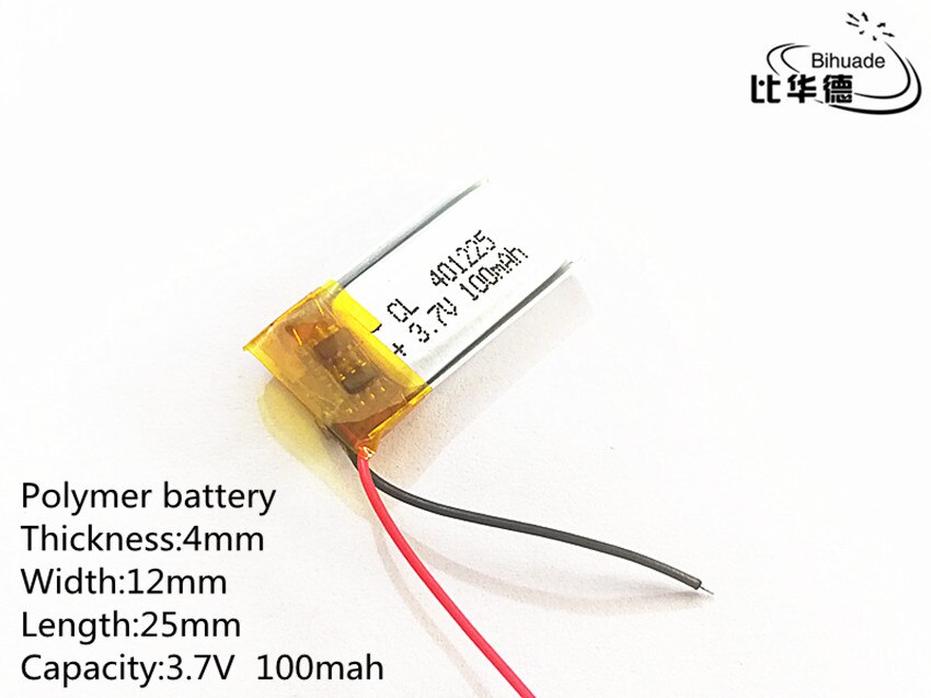 1 stks/partij 3.7 V 100 mAh 401225 Lithium Polymer LiPo Oplaadbare Batterij li ion Voor Mp3 PAD