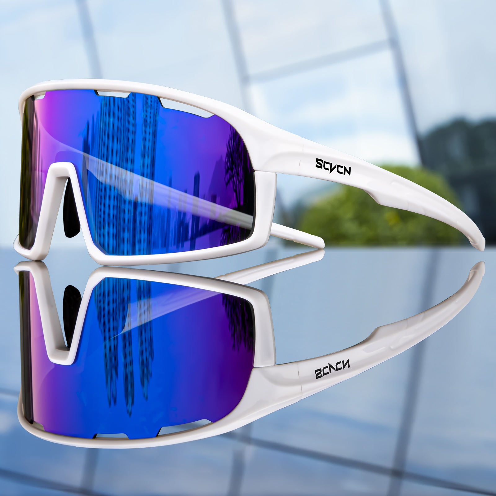 SCVCN Fietsbril MTB Racefiets Zonnebril UV400 Fietsbril Bescherming Licht Unisex Fietssportuitrusting: GRIJS