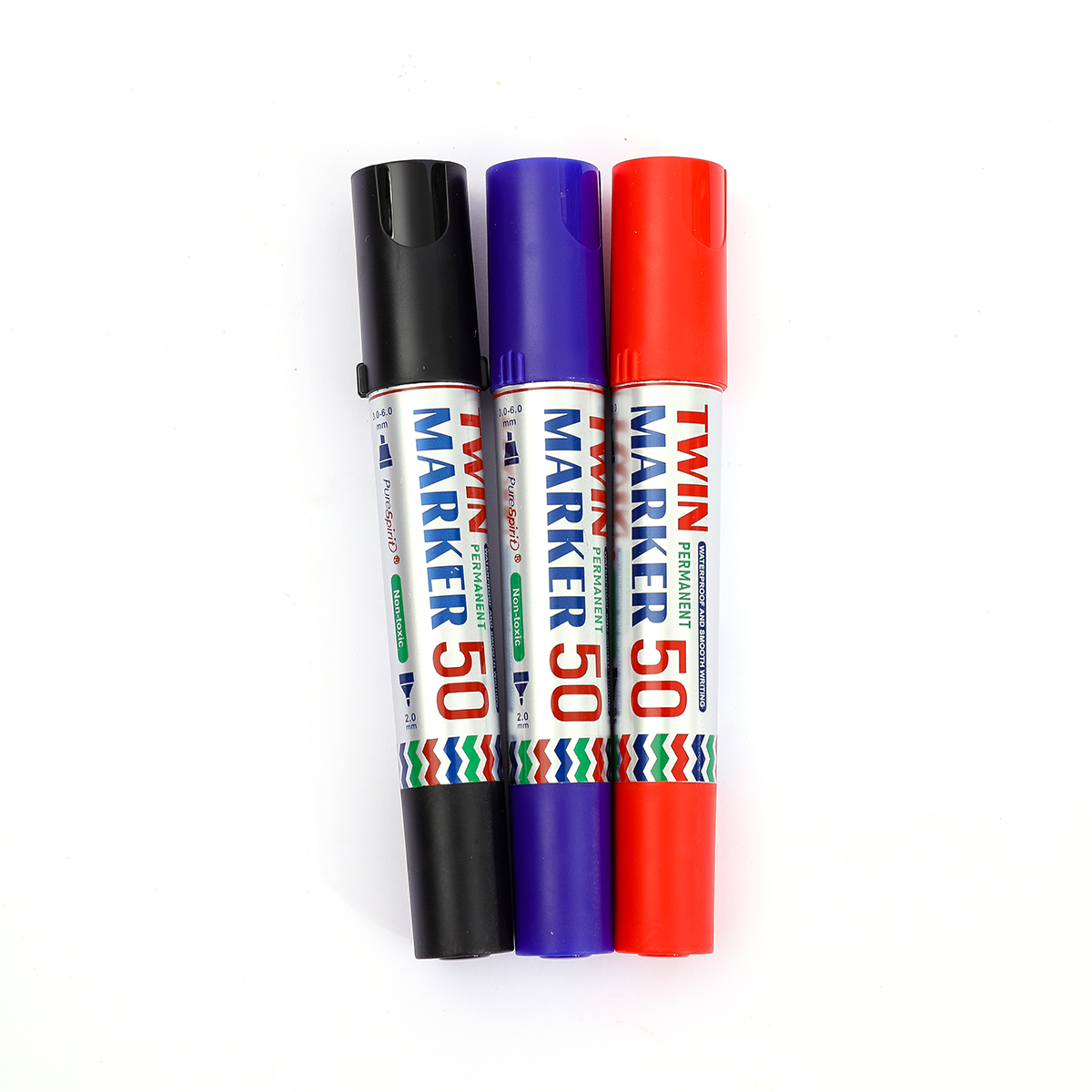 3pcs Waterproof Large Permanent Markers Dual Tips 2mm-6mm Wide Marker for Stone, Poster, Canvas, Glass, Wood, Ceramic