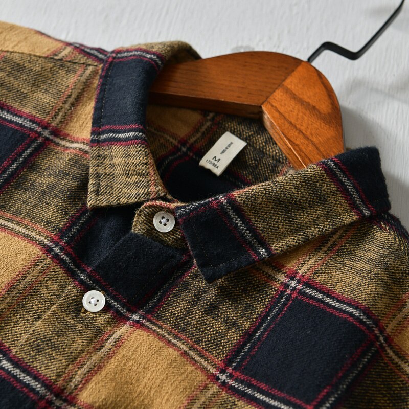 Høstrutete skjorte herre 100%  bomullstopper med lange ermer for menn casual slim fit skjorter klær 837