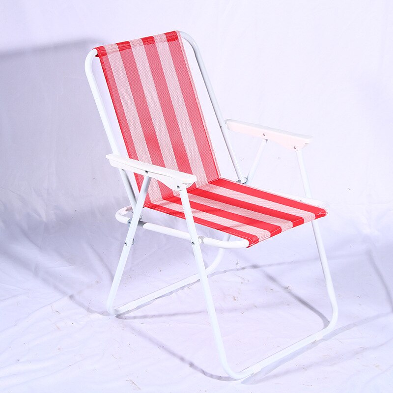 Silla de salón para exteriores y oficina, sillón plegable de doble tubo redondo, color a rayas, tela Oxford, reclinable, para playa y camping: 4