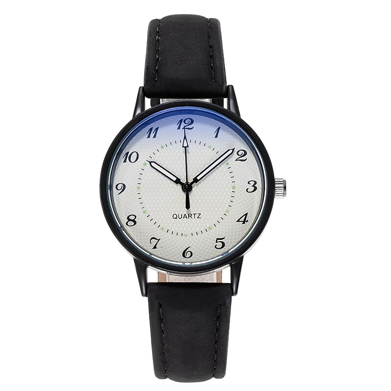 Nouvelle Montre À Quartz pour femme Décontracté Lumineux Etanche Montre: black white