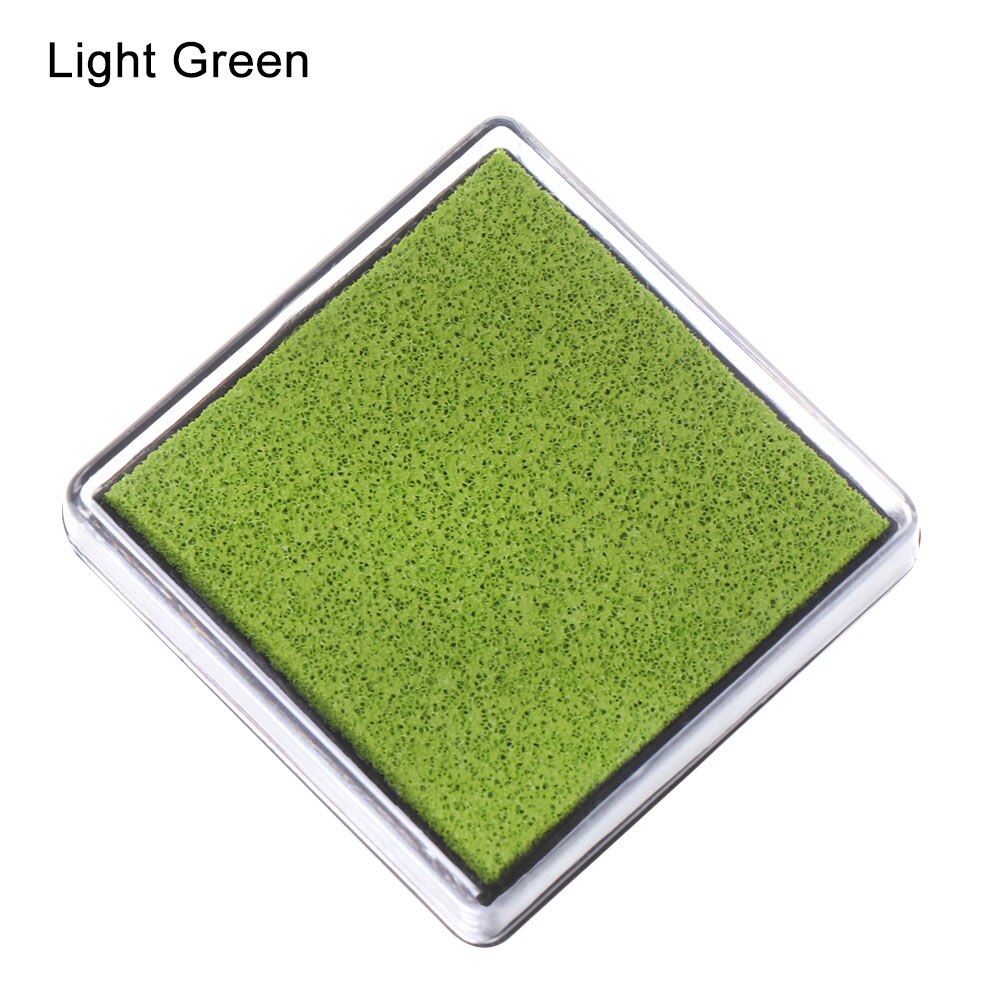 1PC Colorful Ink Pad Printing Oil Stamp Pads Fingerprint Square Inkpad Sponge Scrapbooking Drawing Toys DIY Office School Supply: Light Green