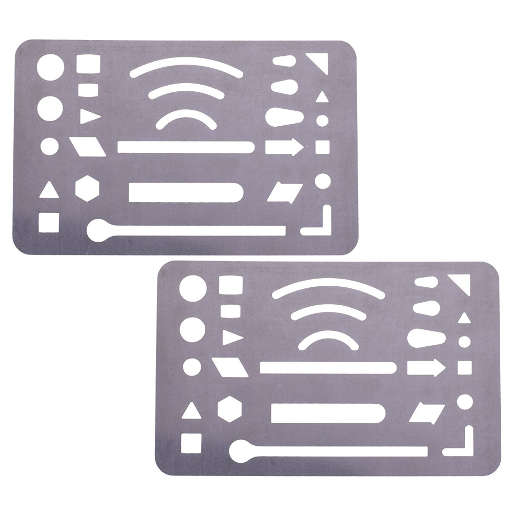 XRHYY 2-Stück Edelstahl Löschen Schild knapp Handwerk Zeichnung Ausarbeitung Werkzeug Schild