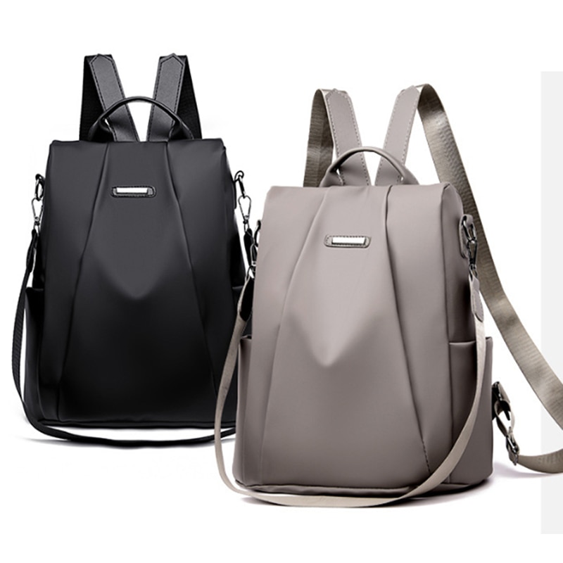 heißer frauen Rucksack lässig Nylon Einfarbig Schule Tasche Abnehmbare Schulter Riemen Schulter Tasche