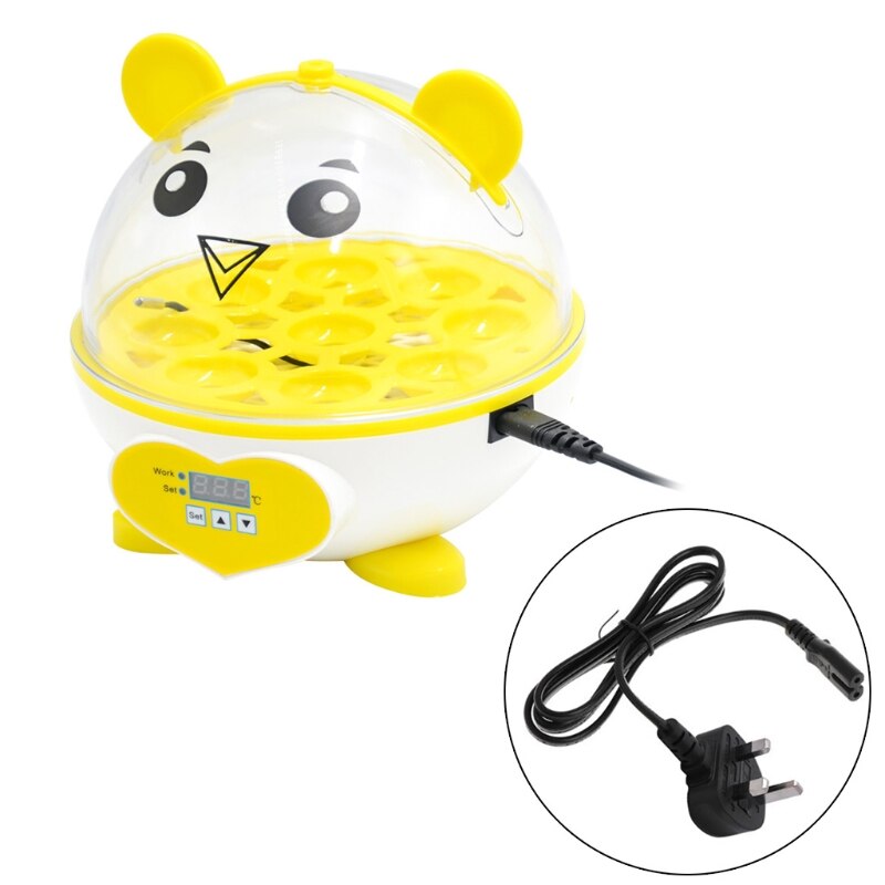 9 Partition Eggs Incubator Mini Brooder Birds Automatic Thermostat Breeding Digital Display Hatching Chicken Duck F: UK