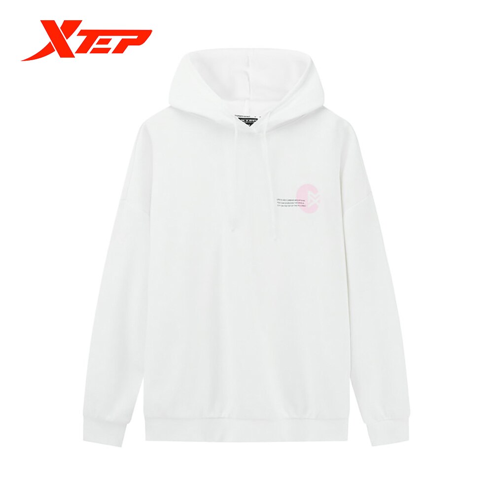 Felpa sportiva Xtep autunno inverno 2020 felpa con cappuccio allentata tendenza donna nuovo arrivo 880328050032: XXL / white