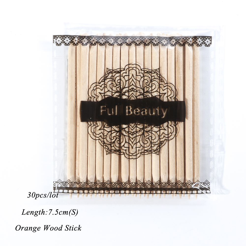 10/30/50/100pcs Bois Baguettes D&#39;orange Ongles Cuticule Poussoir Retrait Parsemant Gemme Outil De Manucure Pédicure Ongles Ensemble de Bâtonnets De NT709: 30pcs S