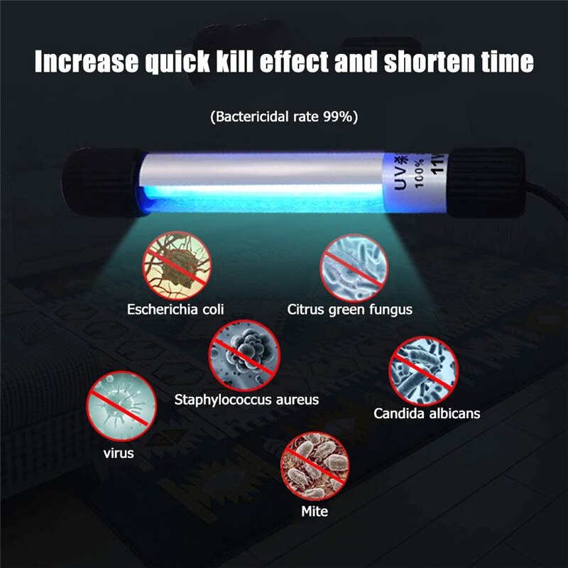 20W 254nm Ultraviolet stérilisateur lampe UV désinfection lumière haute Ozone UVC lampe germicide tuer les germes Virus Ozone lampe