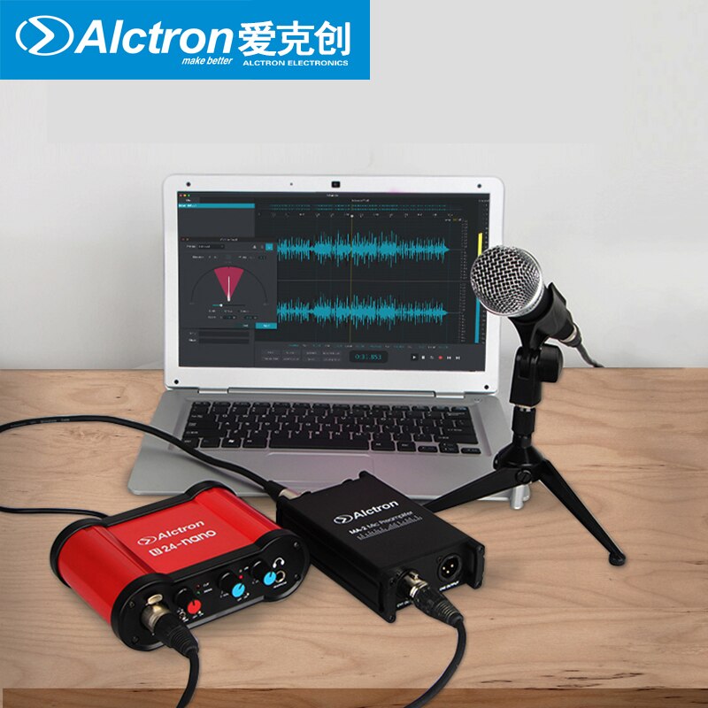 Professionelle Mic Vorverstärker Alctron MA-2 Dual channel Dynamische/passive aluminium band mikrofonverstärker