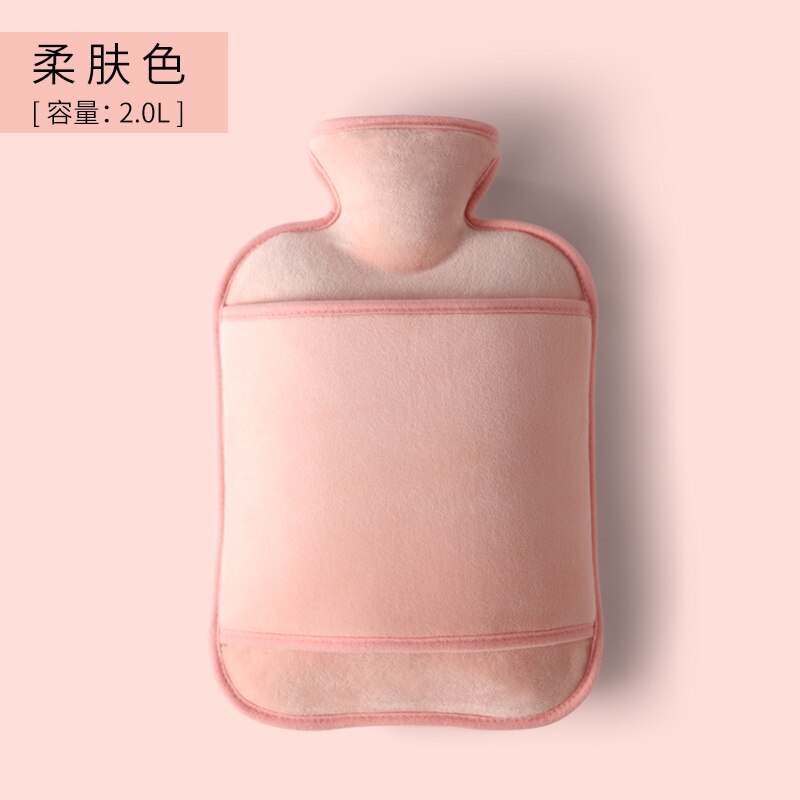 Couverture moelleux Bouillotte chauffe-eau dessin animé 2 litres mignon bouteille d'eau filles Kawaii Bouillotte Peluche mains chauffe EA6RSD: Light pink 2L