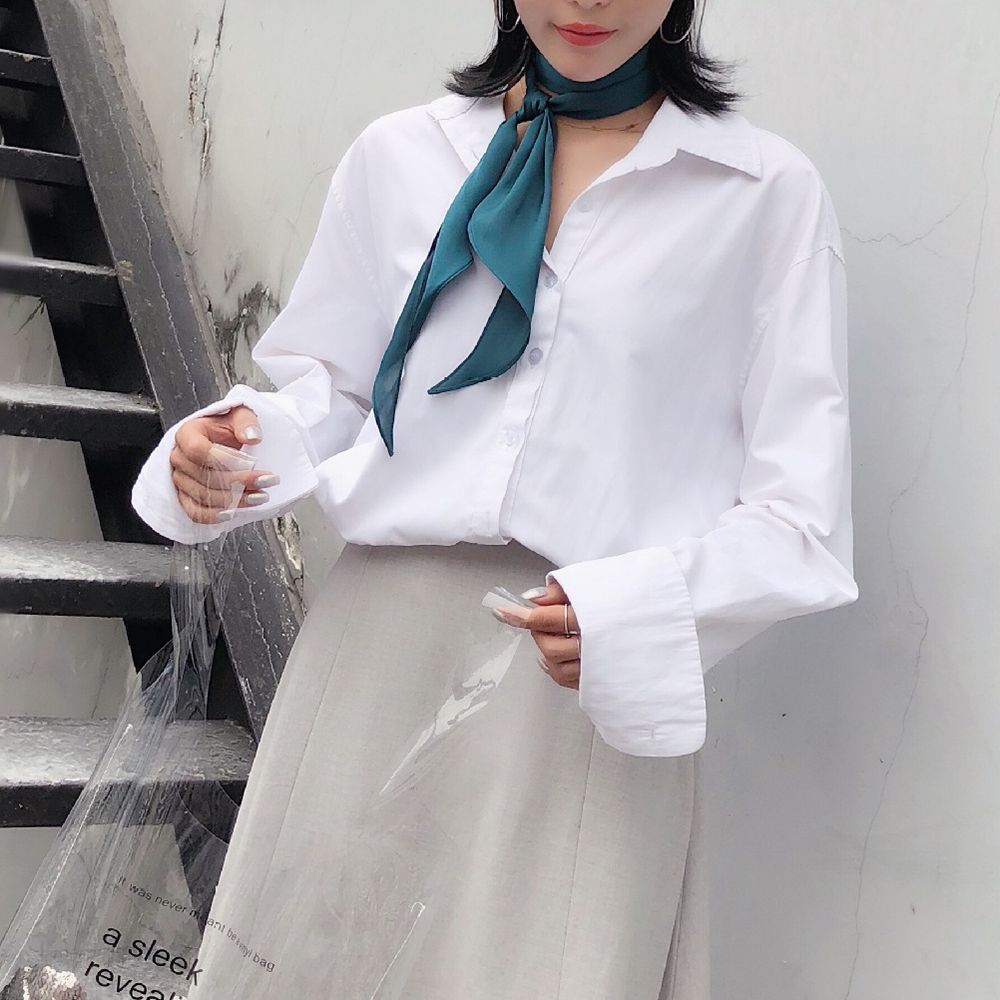 Foulard en soie imitation ruban pour femme, joli foulard solide pour fille, bandeau pour cheveux, poignée de sac, petits foulards