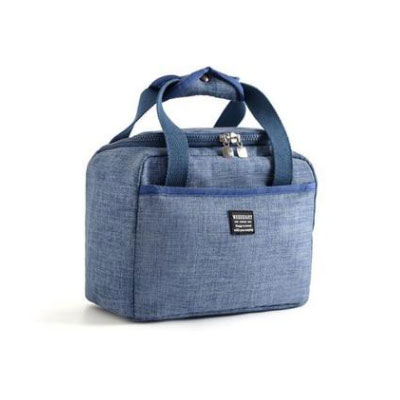 Portabe Isoliert Kann Halter Thermische Isolierte Tasche Unisex Aluminium Folie Lebensmittel Obst isolierte Kühler Tote Tasche: light blue