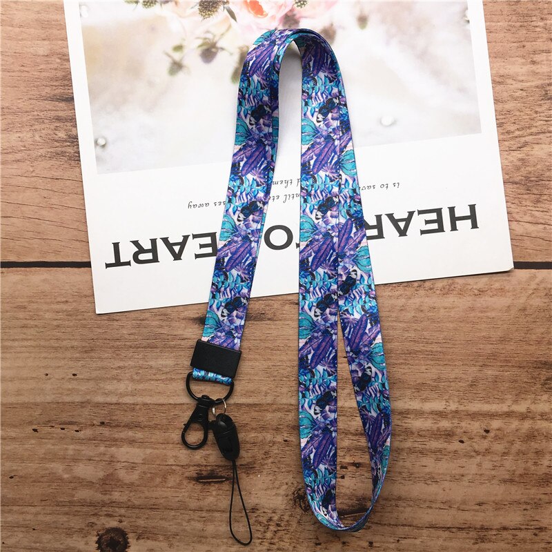 Correa para el cuello cordón para llaves de flores, portallaves con etiqueta de nombre USB, cuerda para colgar, Lariat multifunción: 2