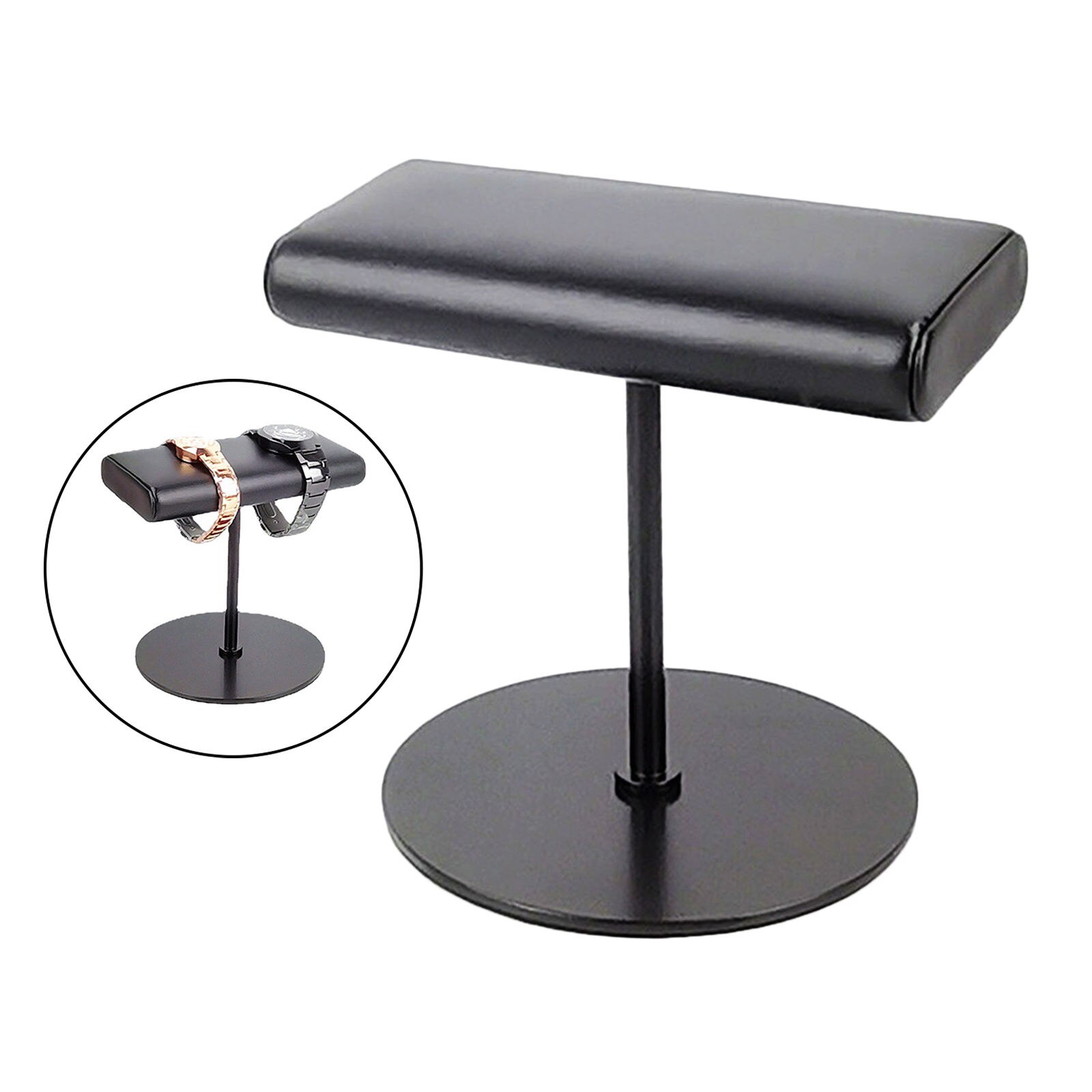 Stilvolle Durable Metall Basis Schmuck Uhr Display Stand Rack Halter Armreifen Armband Ohrring Halskette Lagerung Veranstalter: Black Round