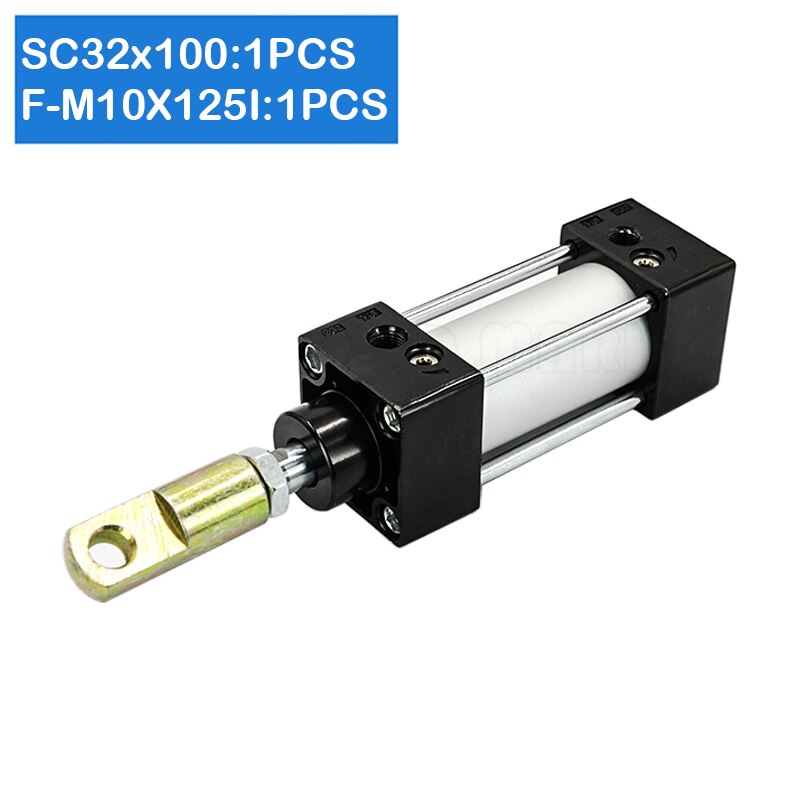 SC32X100 32Mm Boring 100Mm Slag Pneumatische Soorten Power Druk Zuiger Gecomprimeerd Telescopische Air Cilinder: F-M10X125 I / SC32X100-S
