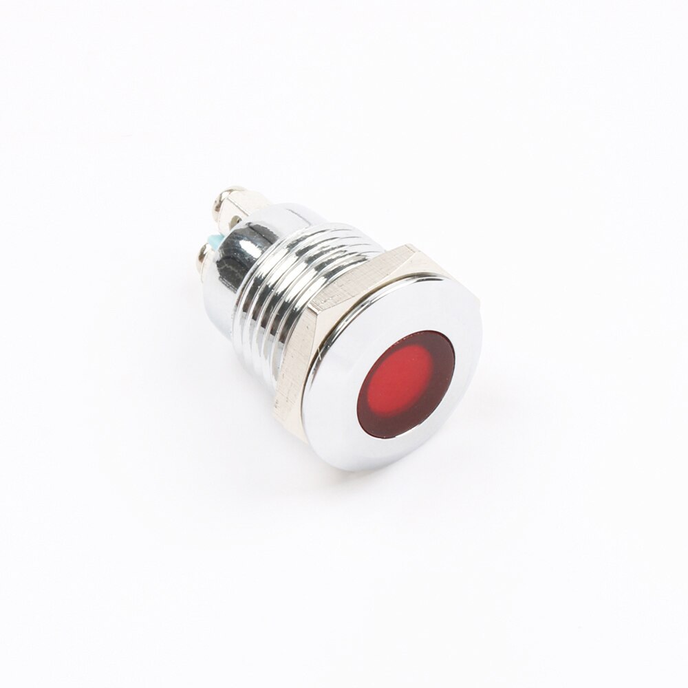 LED Metal Indicator light Flat 12mm waterproof Signal lamp LIGHT 3V 6V 12V 24V 220V screw connect red yellow blue 12ZSD.DM.L