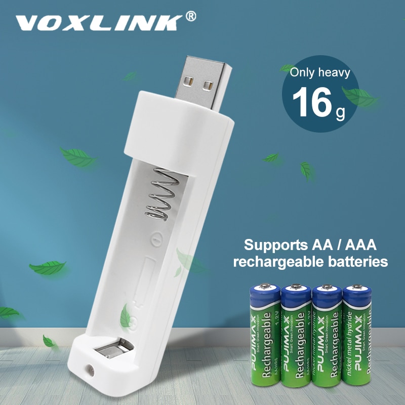 Voxlink Batterij Oplader 1 Slot Voor Aa/Aaa Oplaadbare Batterijen Oplader Voor Afstandsbediening Microfoon Camera Muis Zaklamp