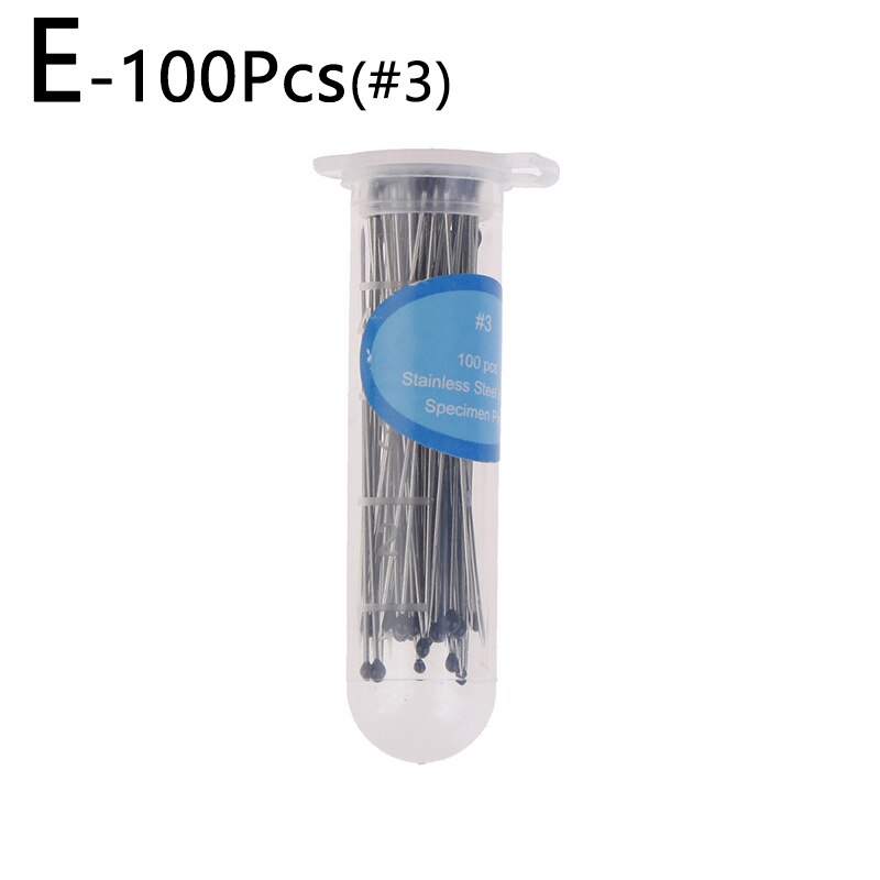 100Pcs Rvs Specimen Naald Met Opbergdoos Insect Pinnen Voor School Lab Entomologie Body Dissectie Insect Naald: 3