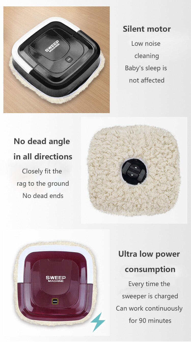 USB Mini Mop Robot Mopping Cleaner Cleaning Home Smart Mop Dust Clean Lazy Sweep Wet Floors Carpet Cleaner Wipe Mop