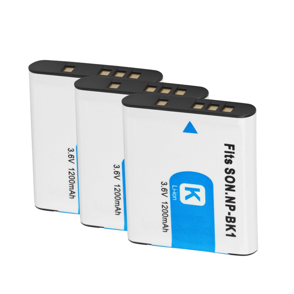NP-BK1 NP BK1 Batterie Ladegerät Für SONY S750 S780 S950 S980 W190 W370 W180 DSC-S950 NPBK1 Kamera Batterie NPBK1 1200mAh: 3Battery