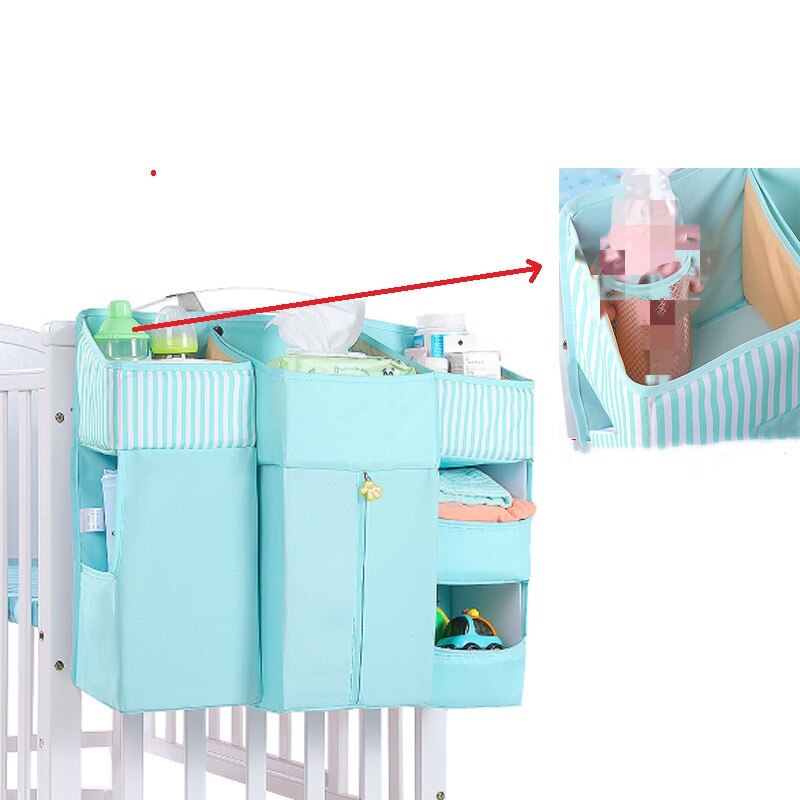 Multi-Function Hanging Foldable Baby Bed Organizer Nursing Storage Bag Holder Diaper Stacker Portable Dual Layer Baby Bed Set