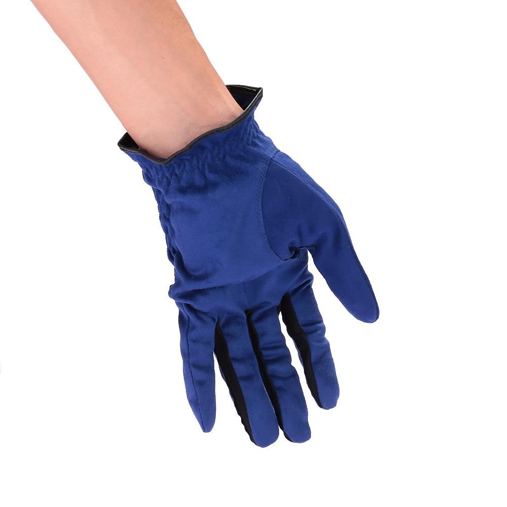 Suave tela de microfibra azul, guantes de Golf antideslizante, abrasión Universal