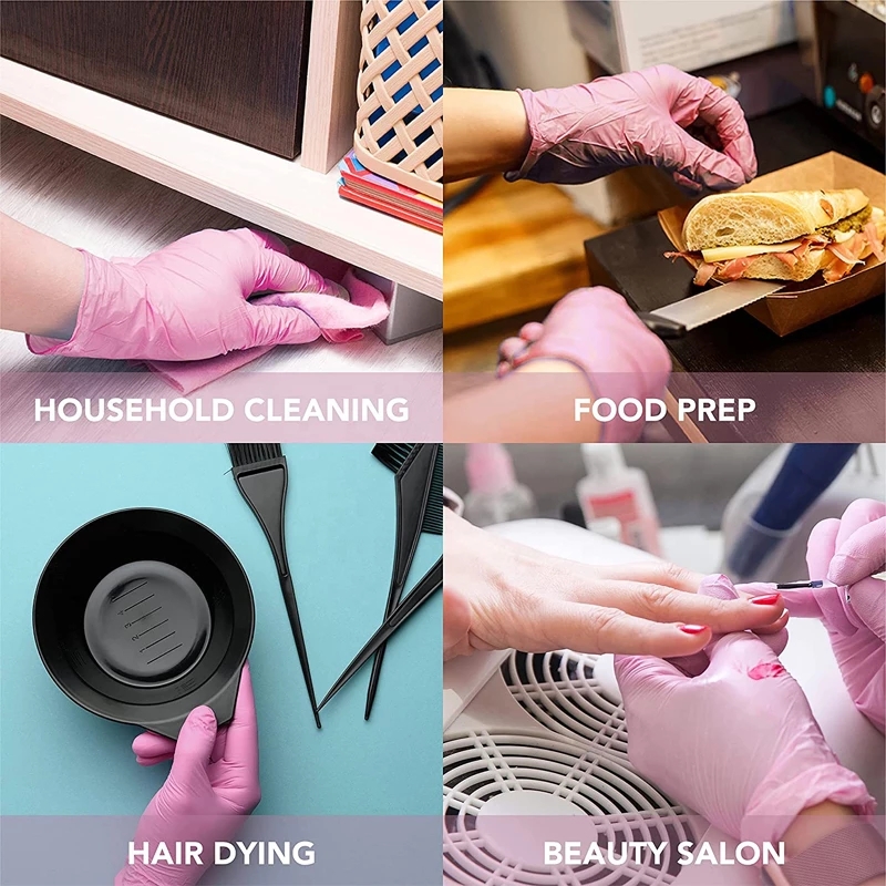 20 pièces gants en Nitrile noir gants en Latex jetables cuisine outil de nettoyage ménager gants de nettoyage ménager de jardin noir bleu rose