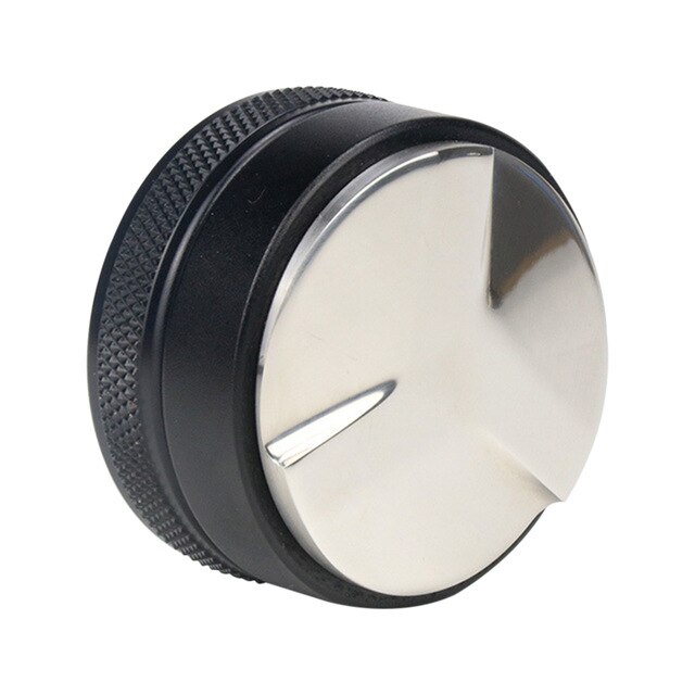 51mm Adjustable Coffee Espresso Tamper Trefoil Coffee Distributor For Barista Flat Stainless Steel Base Coffee Bean Press Tools: Black