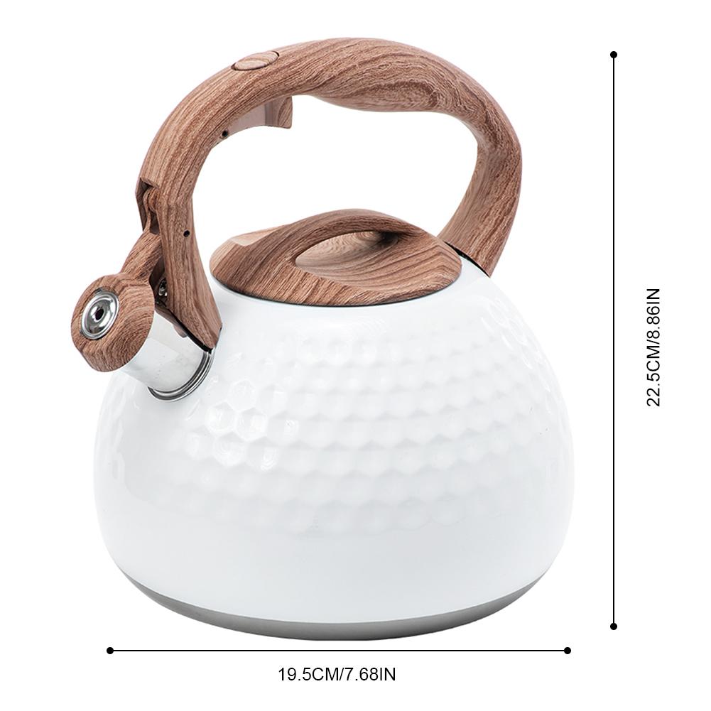 3L Stainless Steel Whistling Tea Kettle Stovetops Enamel Food Grade Tea Pot With Heat-Proof Handle For Gas Induction Cookers