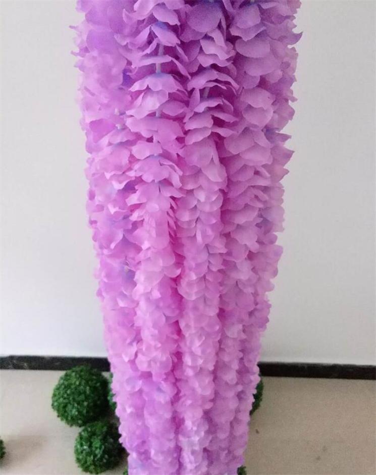 10 stk 39 tommer kunstig silke blomst blåregn 20 farver vin rattan til hjemmet bryllup centerpieces dekorationer buket: 19
