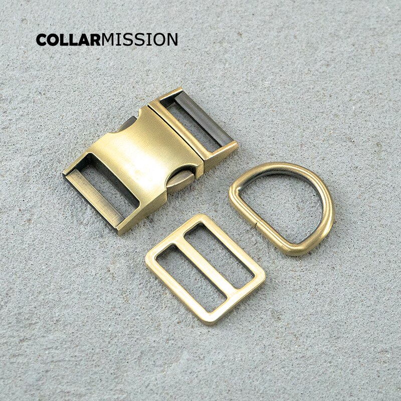 Boucle en métal plaqué cuivre de 25mm pour collier de chien, ensemble de harnais de , pièces de bricolage