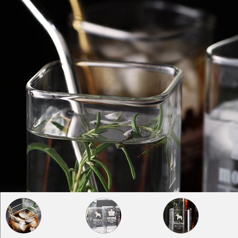 Firkantet Ølglass - Blyfritt glass - Varmebestandig - Te- og Juiceglass - AKUHOME
