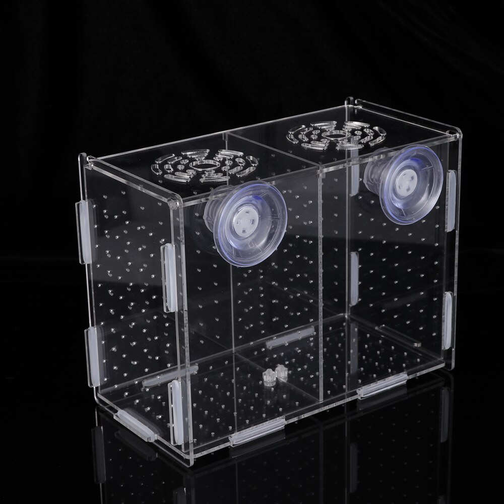 Transparent Fish Tank Breeding Isolation Box Aquarium Incubator Hatching Boxes Multifunctional Acrylic Fish Tank Holder(Suction