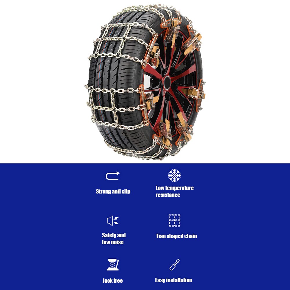 Universial Car Snow Chains Winter Use Car Tire Chain for Snow Ice Road Steel Tyre Traction Chain Universal Auto Tools car access