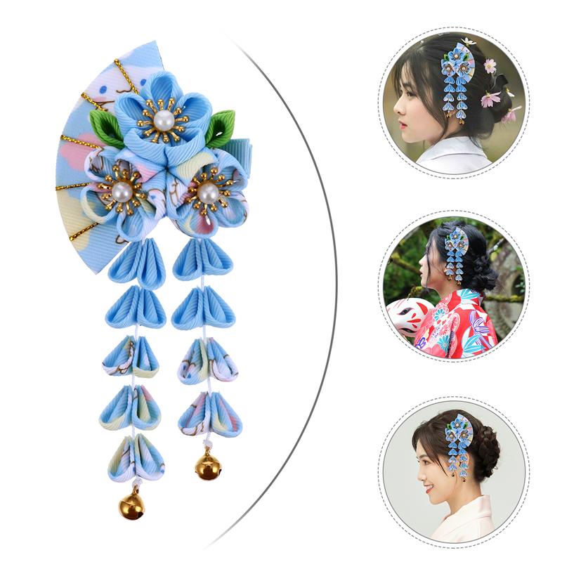 Japansk stil hårnål tofs hårklämma klassisk huvudbonad hårdekoration traditionella hårpinnar för hår kvinnor tjej