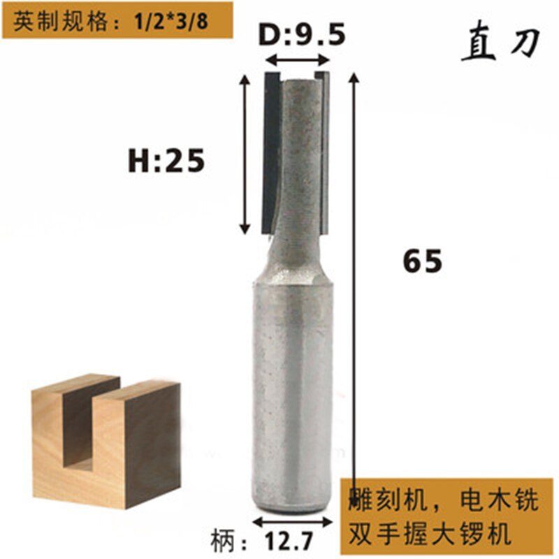 1/2" Dovetail Router Bit-1/4" Straight Shank Dovetail Joint Router Bits Woodworking cutter Tenon Cutter for Woodworking Tools: D9.5X H25