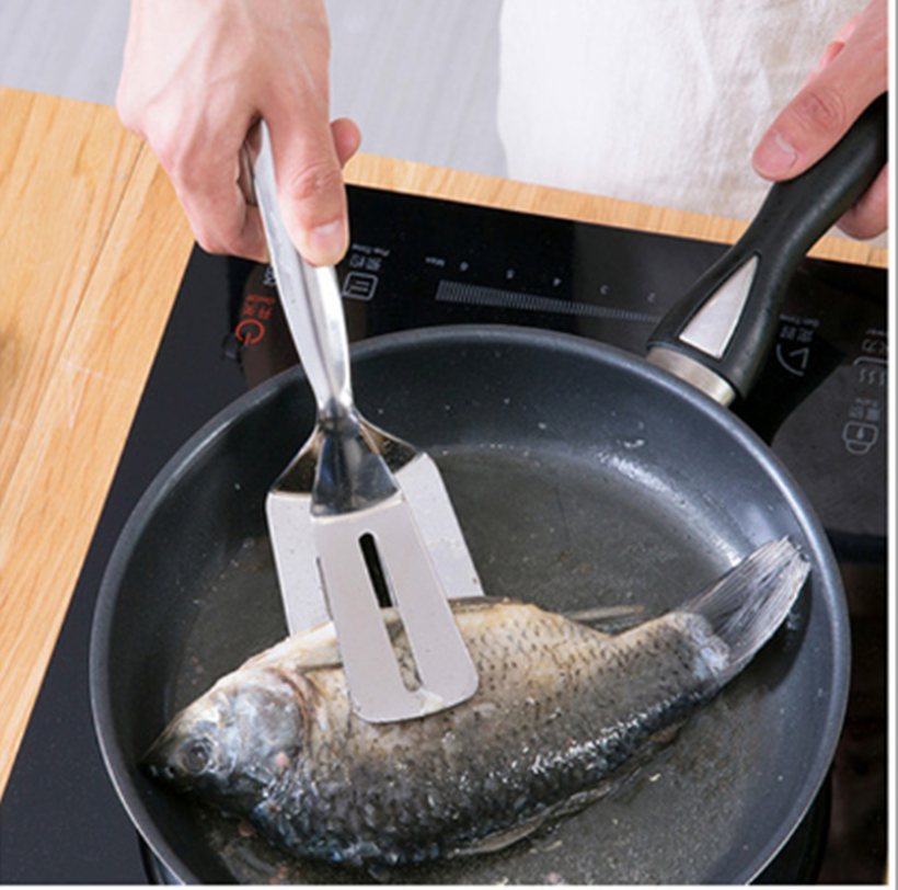 Rustfrit stål mad tænger stegt fisk bøf klip tang bbq grilltang non-stick grill grillning madlavning tang køkkenredskaber: -en
