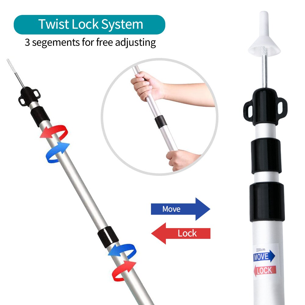 2 pcs Tent Pole 2.3M Aluminum Alloy Camping Tent Pole Tent Support Pole Canopy Awning Frame Accessories With Storage Bag