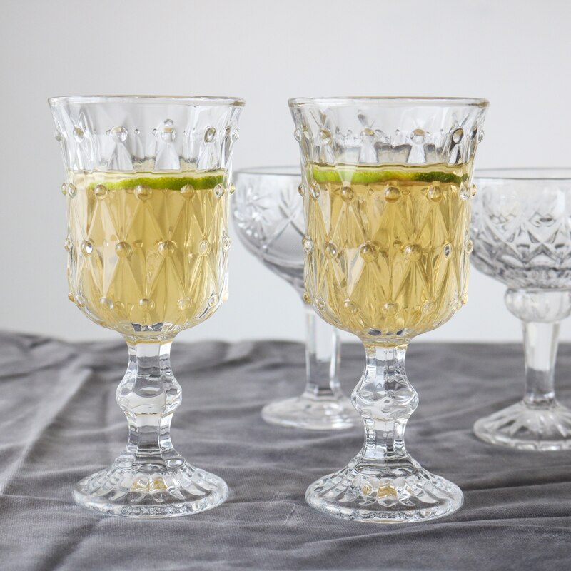 Vintage Pearl Relief Glass/Crystal Glass/Ice Cream Cup