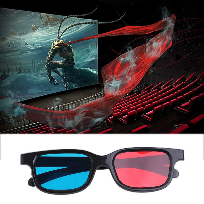 Cadre noir universel rouge bleu Cyan anaglyphe 3D lunettes 0.2mm pour film jeu DVD