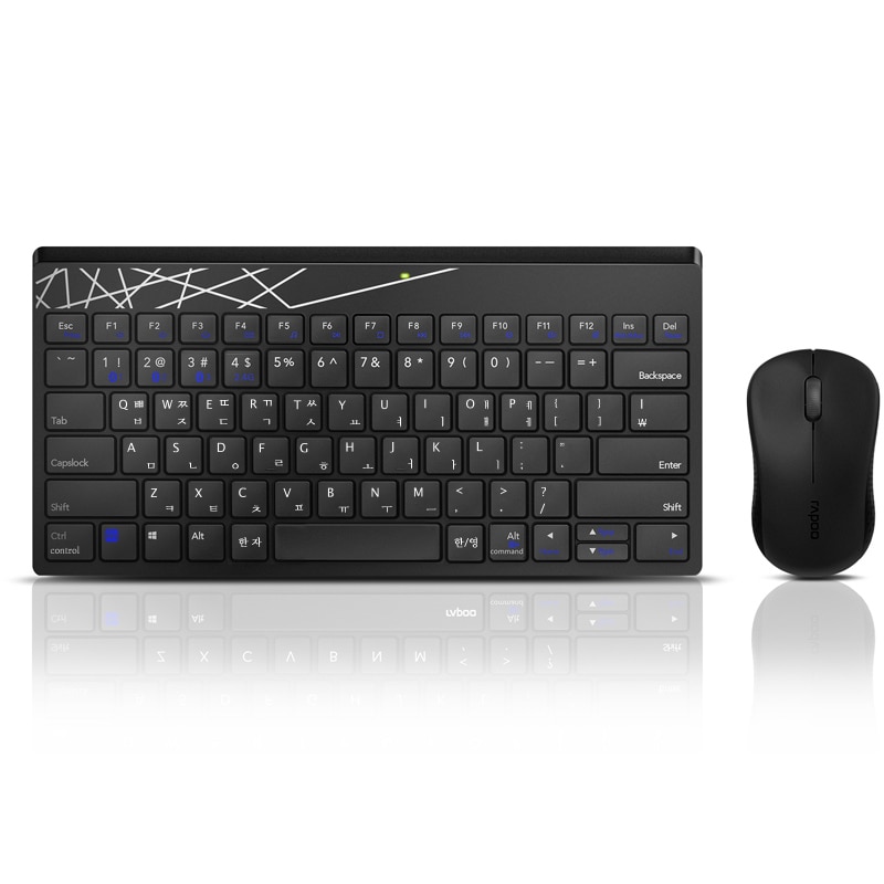 Rapoo 8000T Multi-mode Wireless Keyboard and Mouse Combo Bluetooth Keyboard Silent Optical Mouse Set English/Korean Keyboard