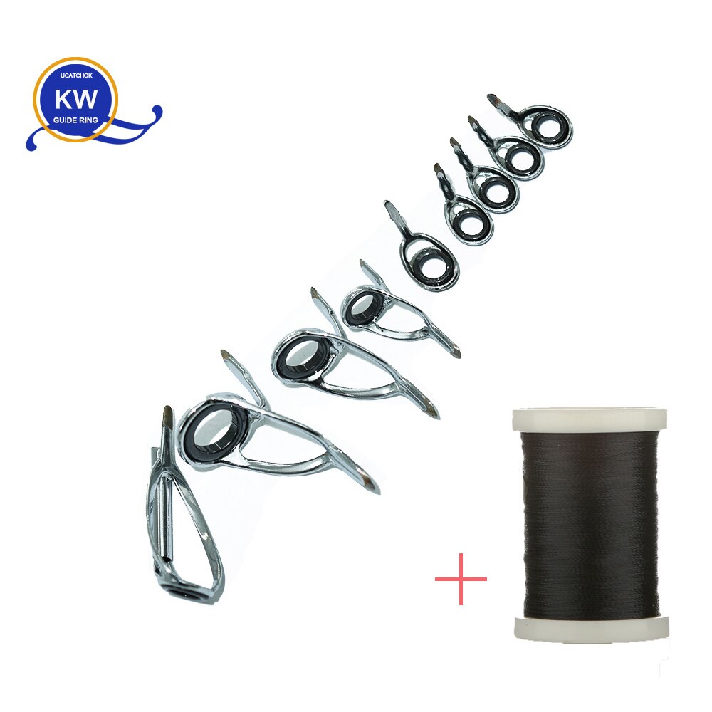 9pcs/Kit Baitcasting Rod SiC Ring stainless steel guide ring DIY rod guide ring accessory building component accessory
