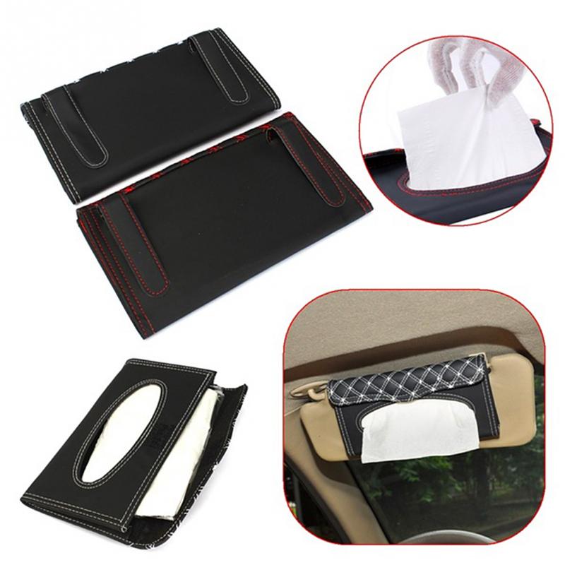 Auto Bausatz Gewebe Kasten Universal- PU Auto Sonnenblende Hängende Kunst Stickerei aufbringen Gewebe Abdeckung in Auto Styling