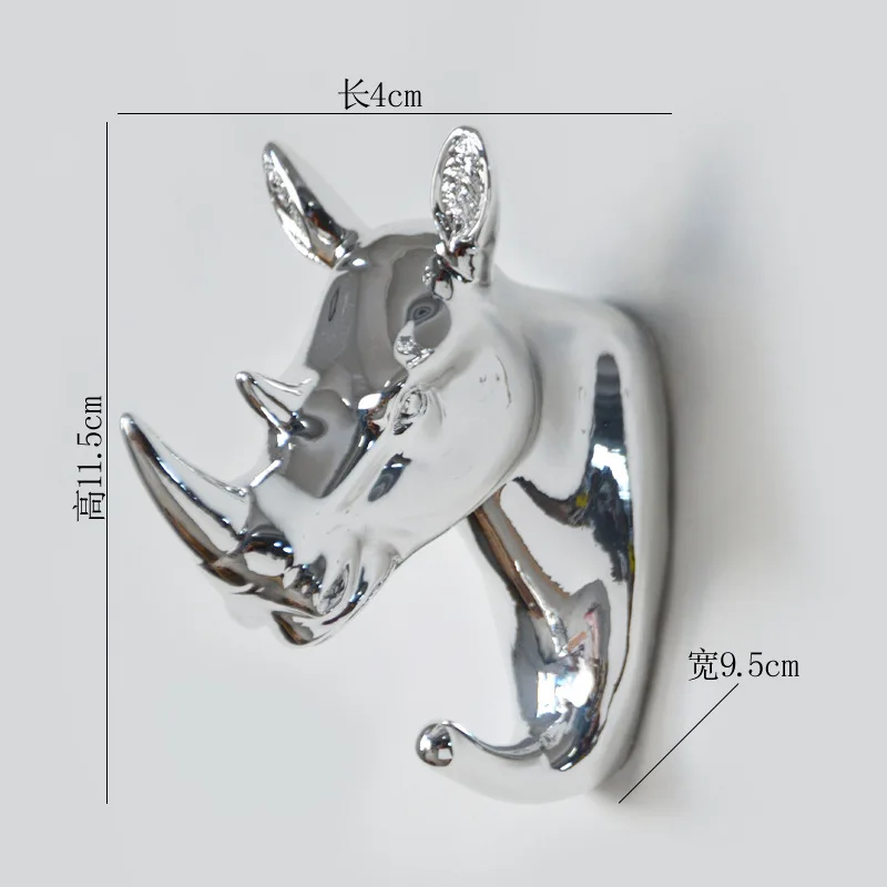 Ganchos con forma de Animal europeo, ciervo, Stags, rinoceronte, caballo, jirafa, cabeza de elefante, colgador de pared, abrigo para sombrero, gancho, soporte para estante, decoración del hogar