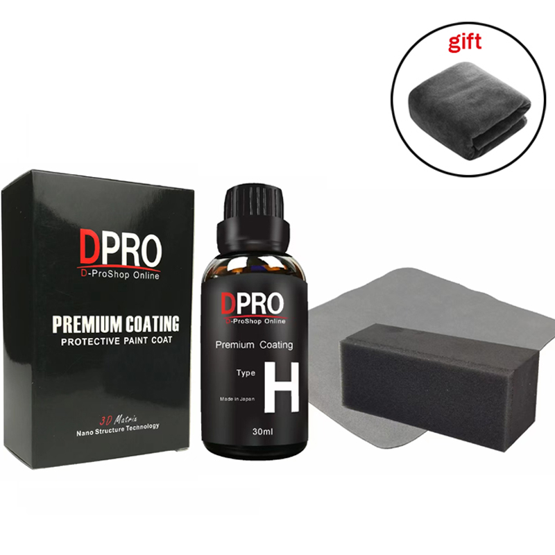Dpro 9H Ceramic Car Coating Liquid Glass Waterproof Crystal Coating Nano Paint Care Anti-scratch Hydrophobic Car Detailing: black